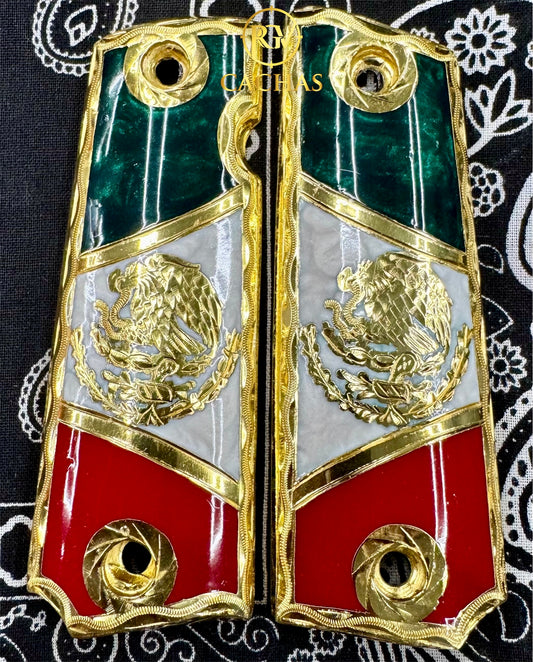 1911 Full Size Mexico Flag Eagle Grips
