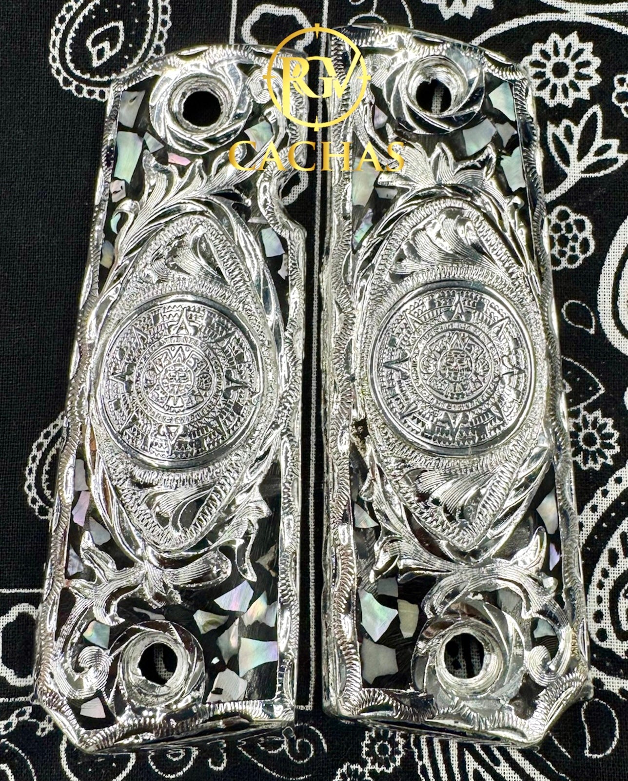 1911 Full Size Calendario Azteca Nacar Grips