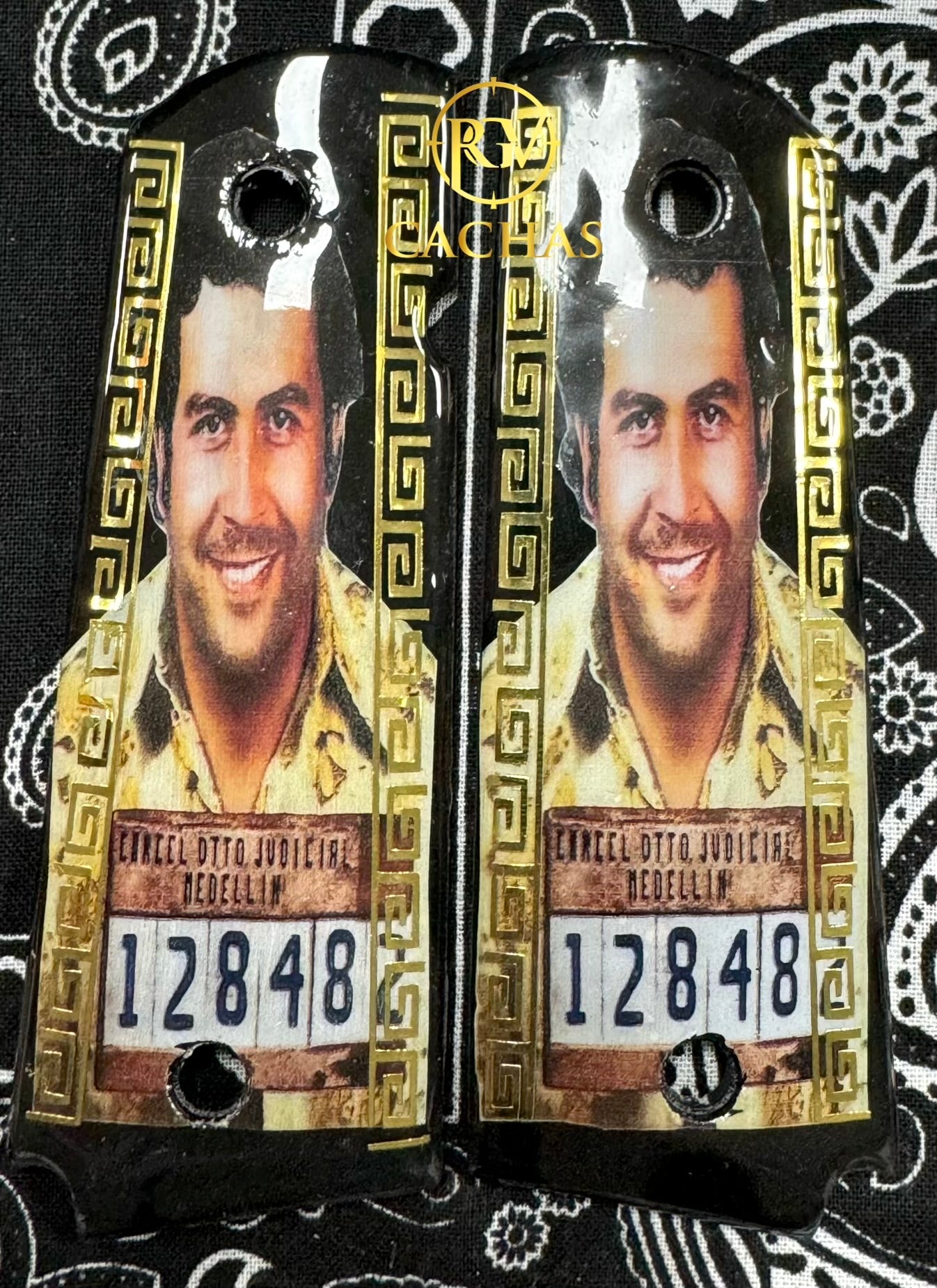 1911 Full Size Pablo Escobar Grips – Gold Guns