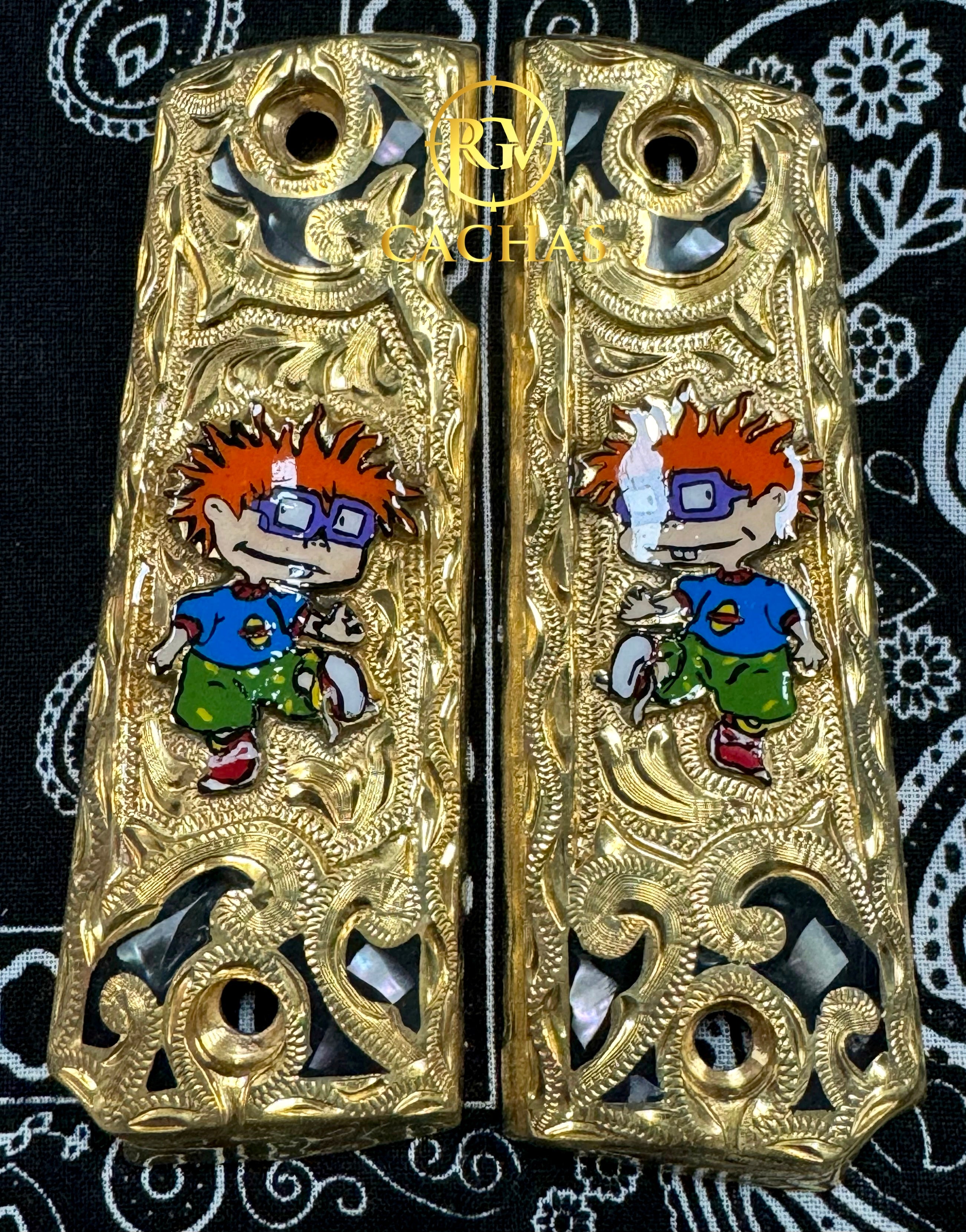 1911 Full Size Rugrats Chuckie Grips – Gold Guns