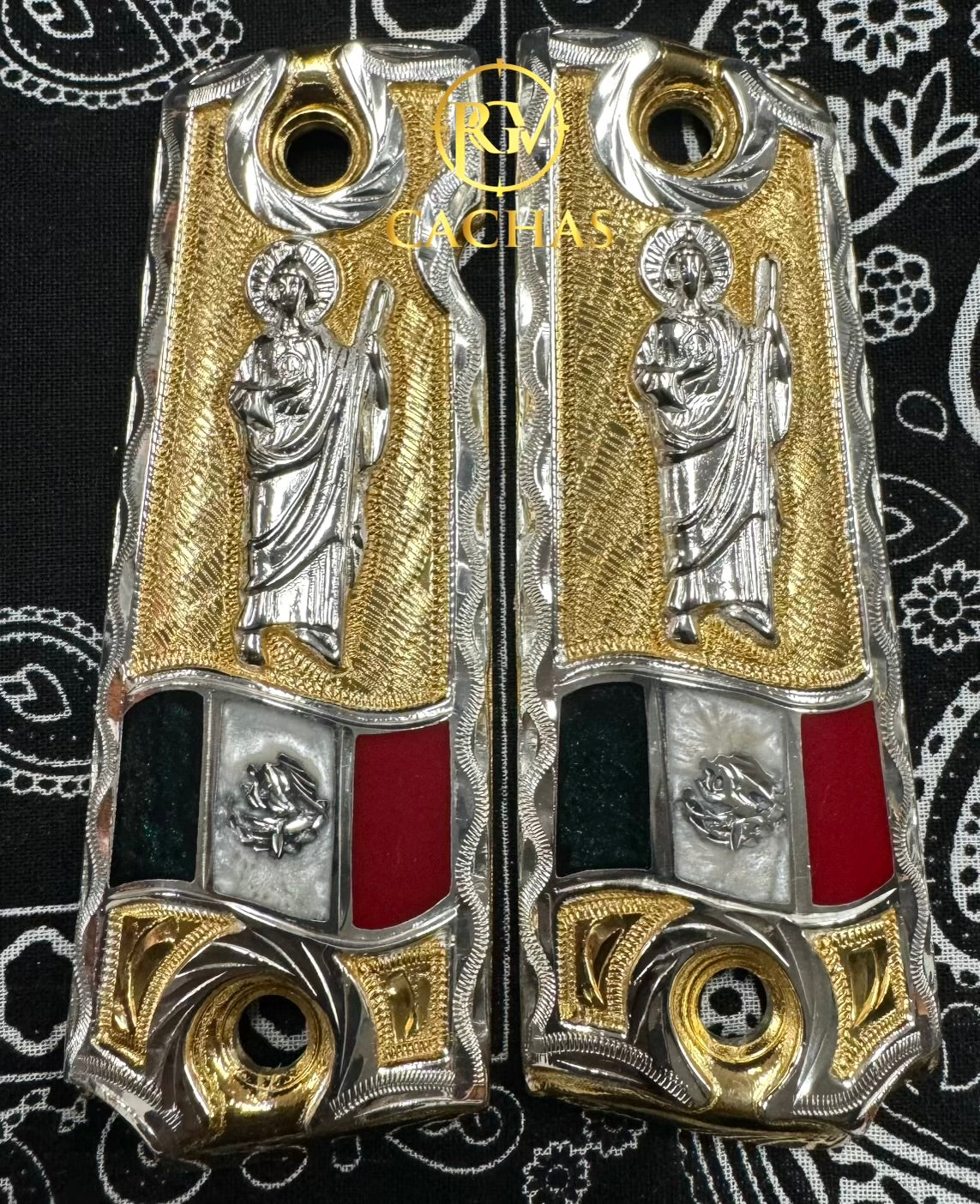 1911 Full Size San Judas Mexico Flag Grips