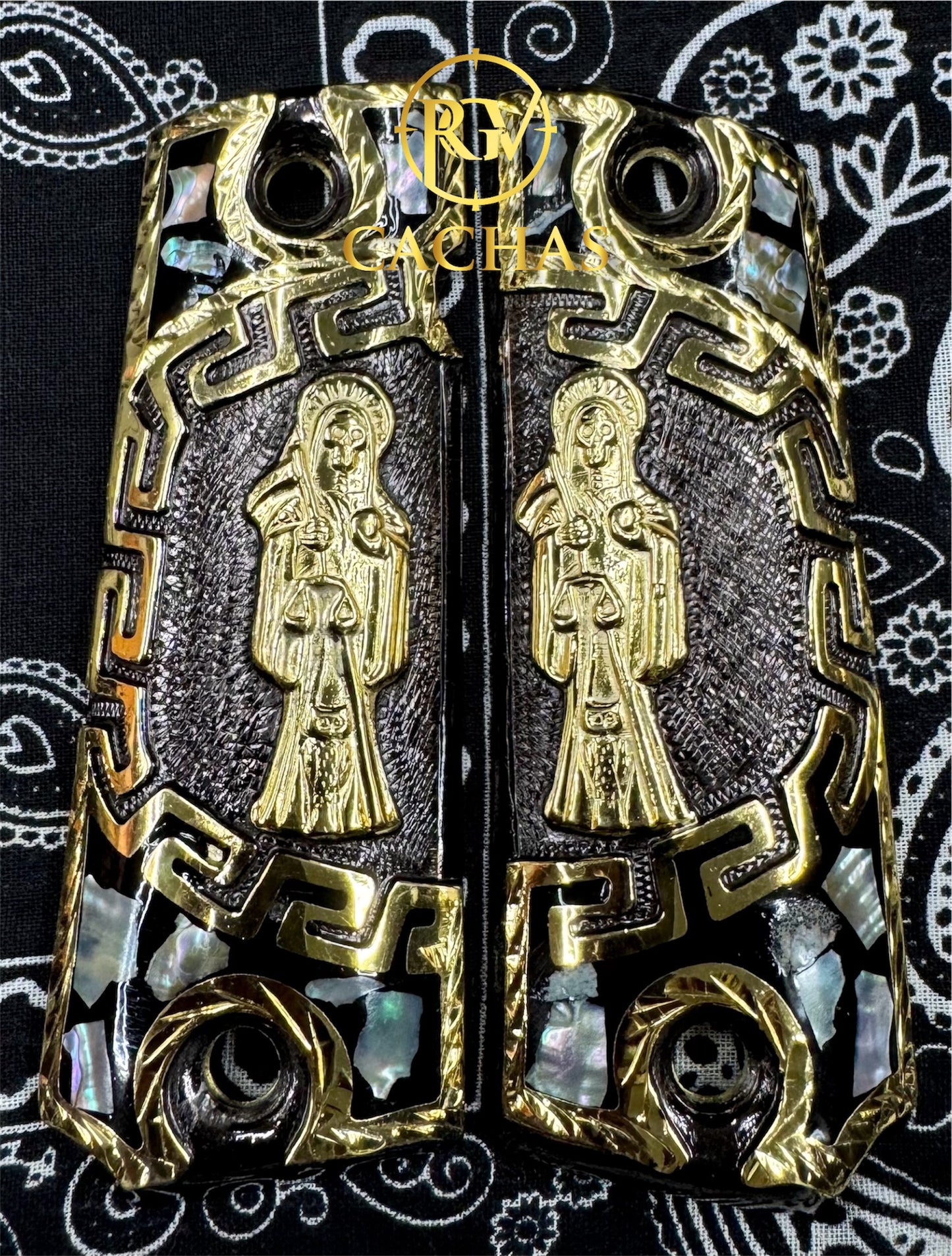 1911 Full Size Santa Muerte Nacar Grips