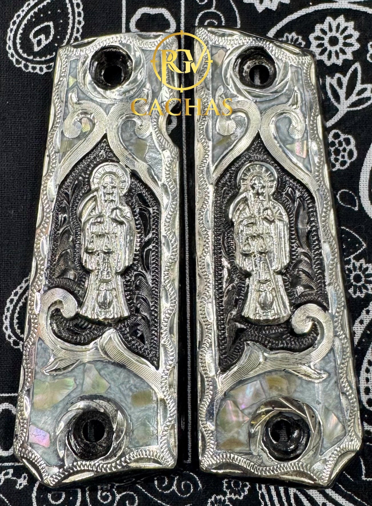 1911 Full Size Santa Muerte Nacar Grips