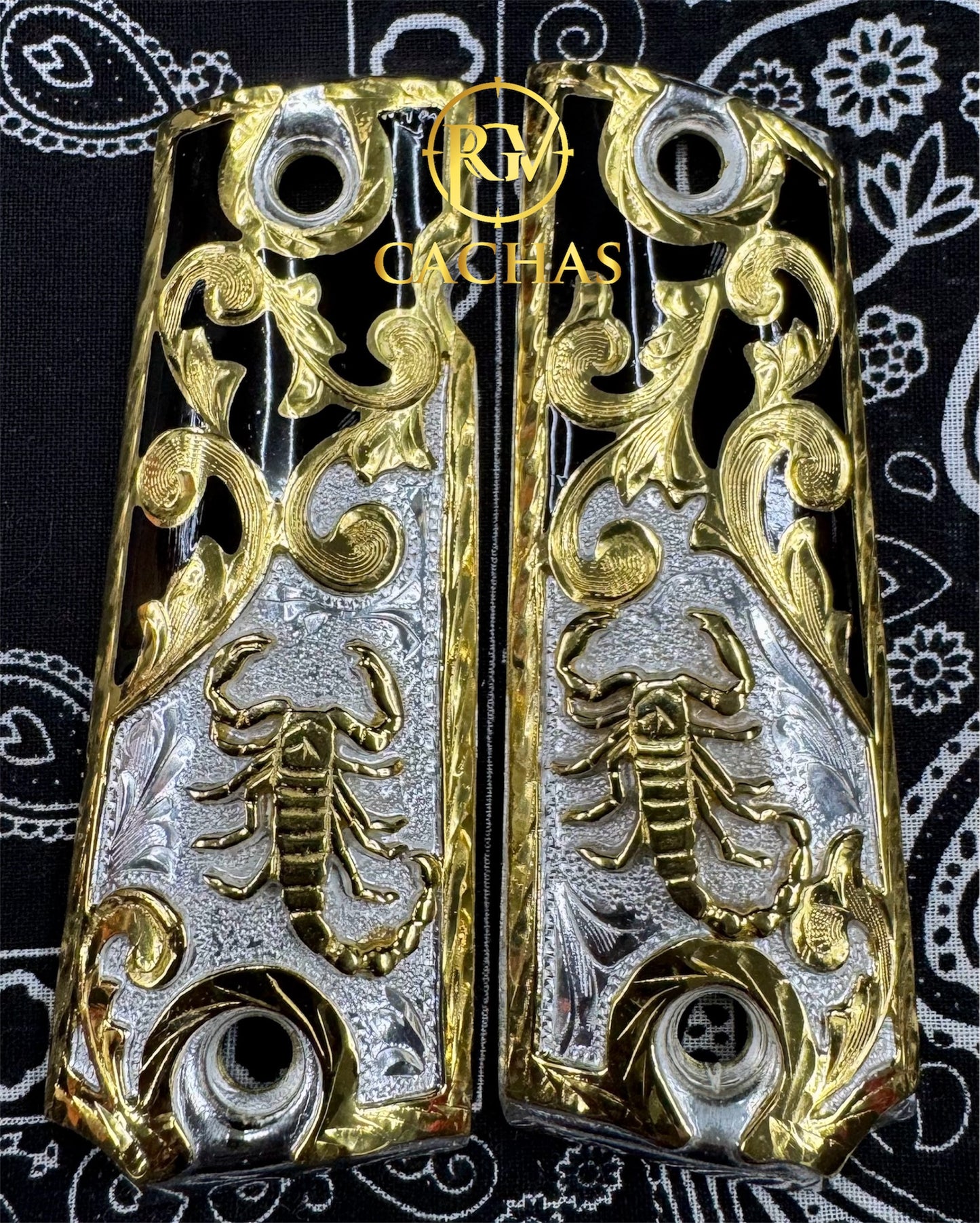 1911 Full Size Scorpion Scroll Grips