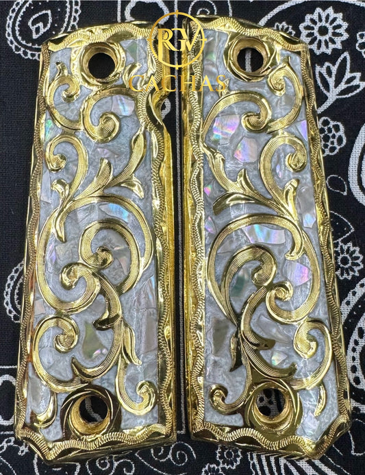1911 Full Size Scroll Nacar Grips
