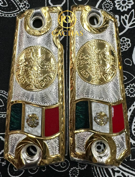 1911 Full Size Centenario Mexico Flag Grips