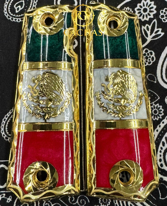 1911 Full Size Mexico Flag Eagle Grips