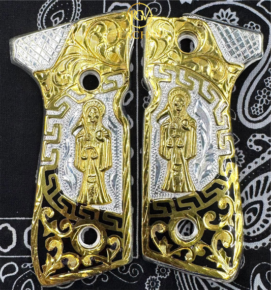 Beretta 92FS/96 Santa Muerte Greek Scroll Grips