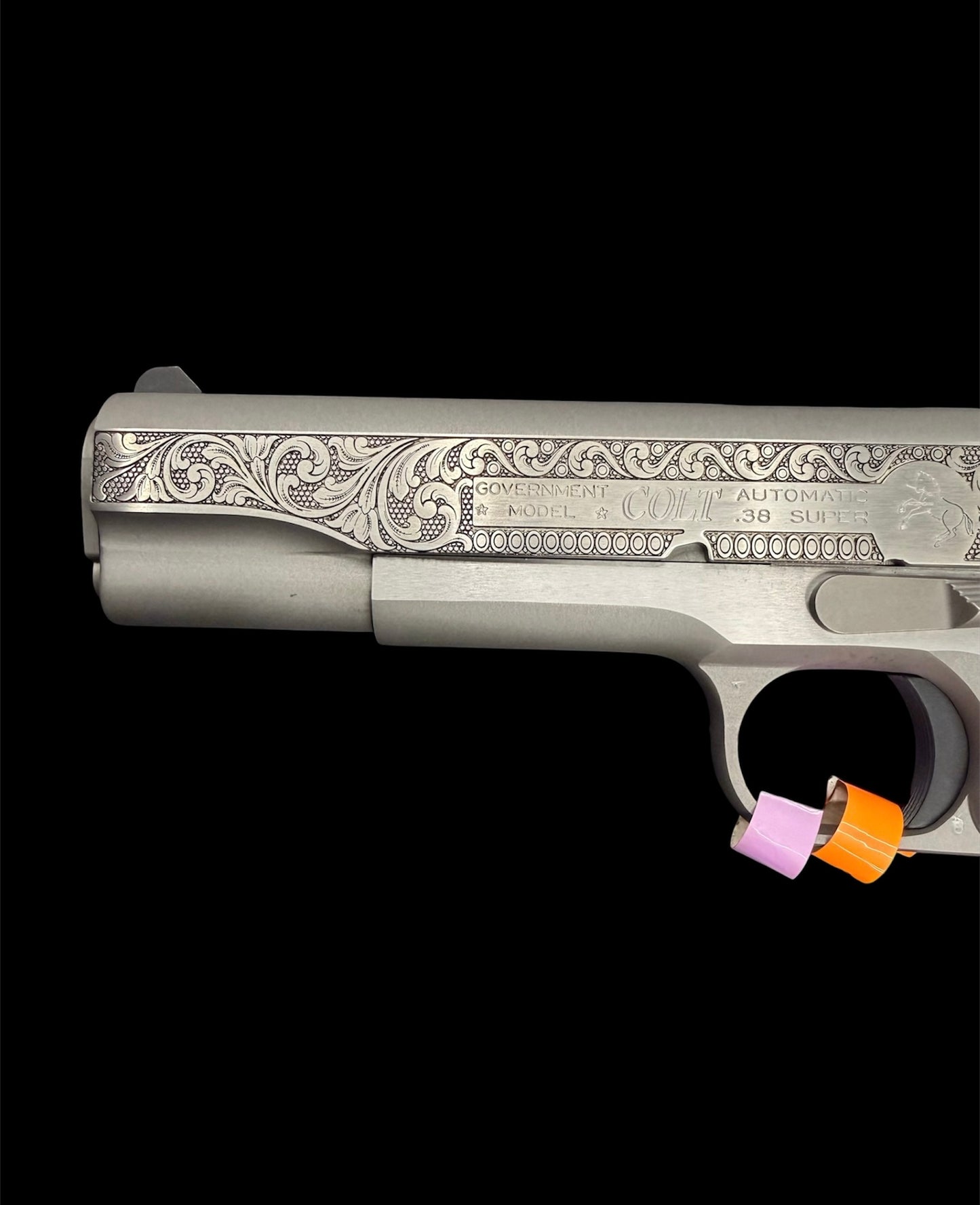 Colt 1911 Government 38 Super Stainless Steel Scrolls