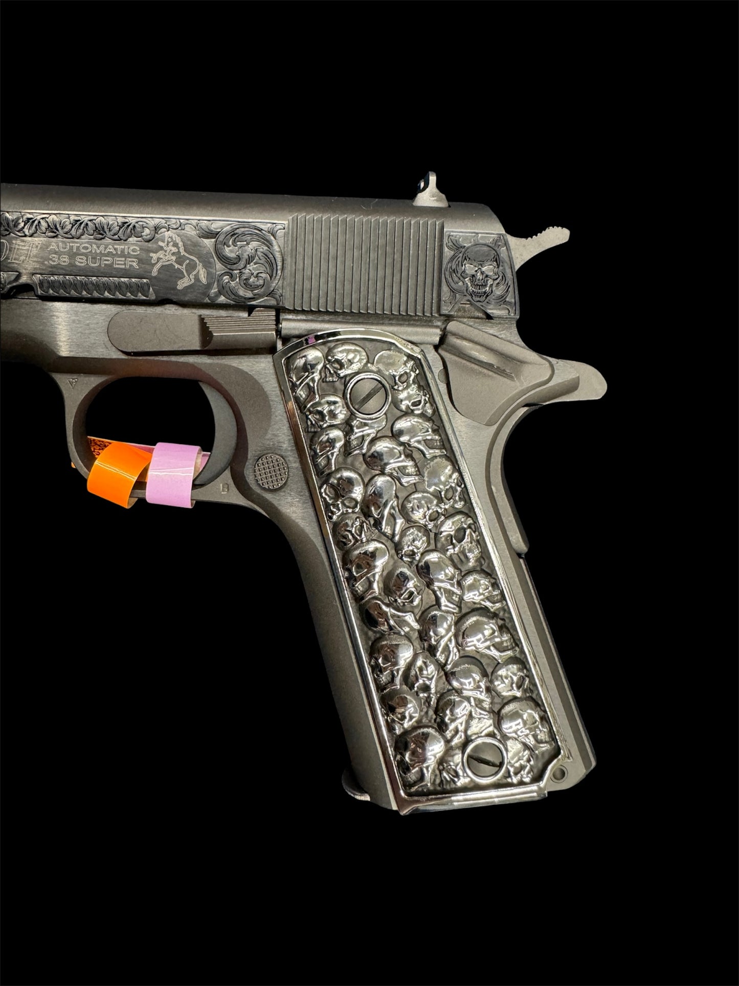 Colt 1911 Government 38 Super Blued Skulls