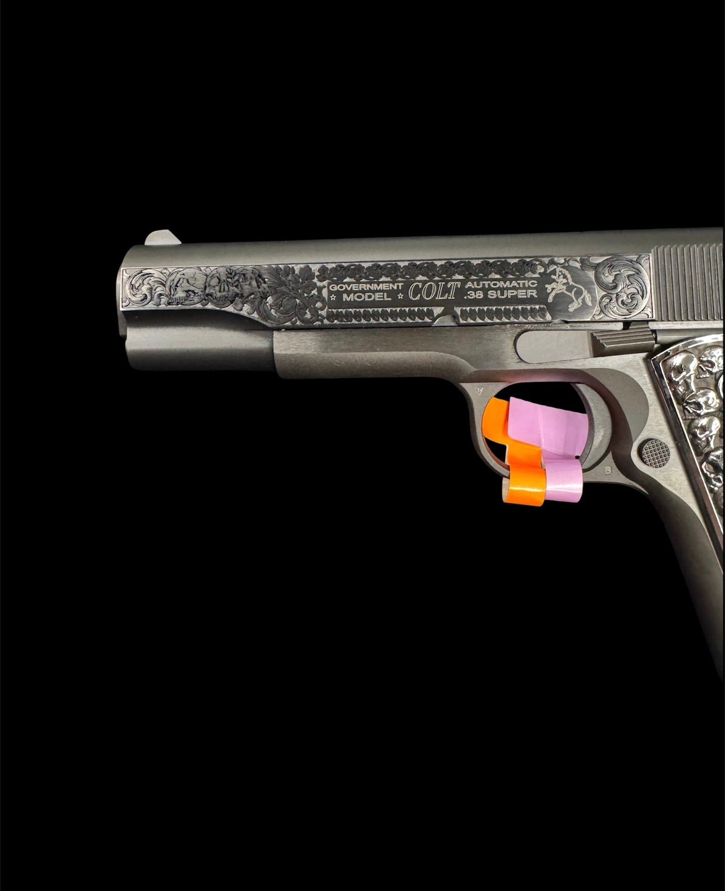 Colt 1911 Government 38 Super Blued Skulls