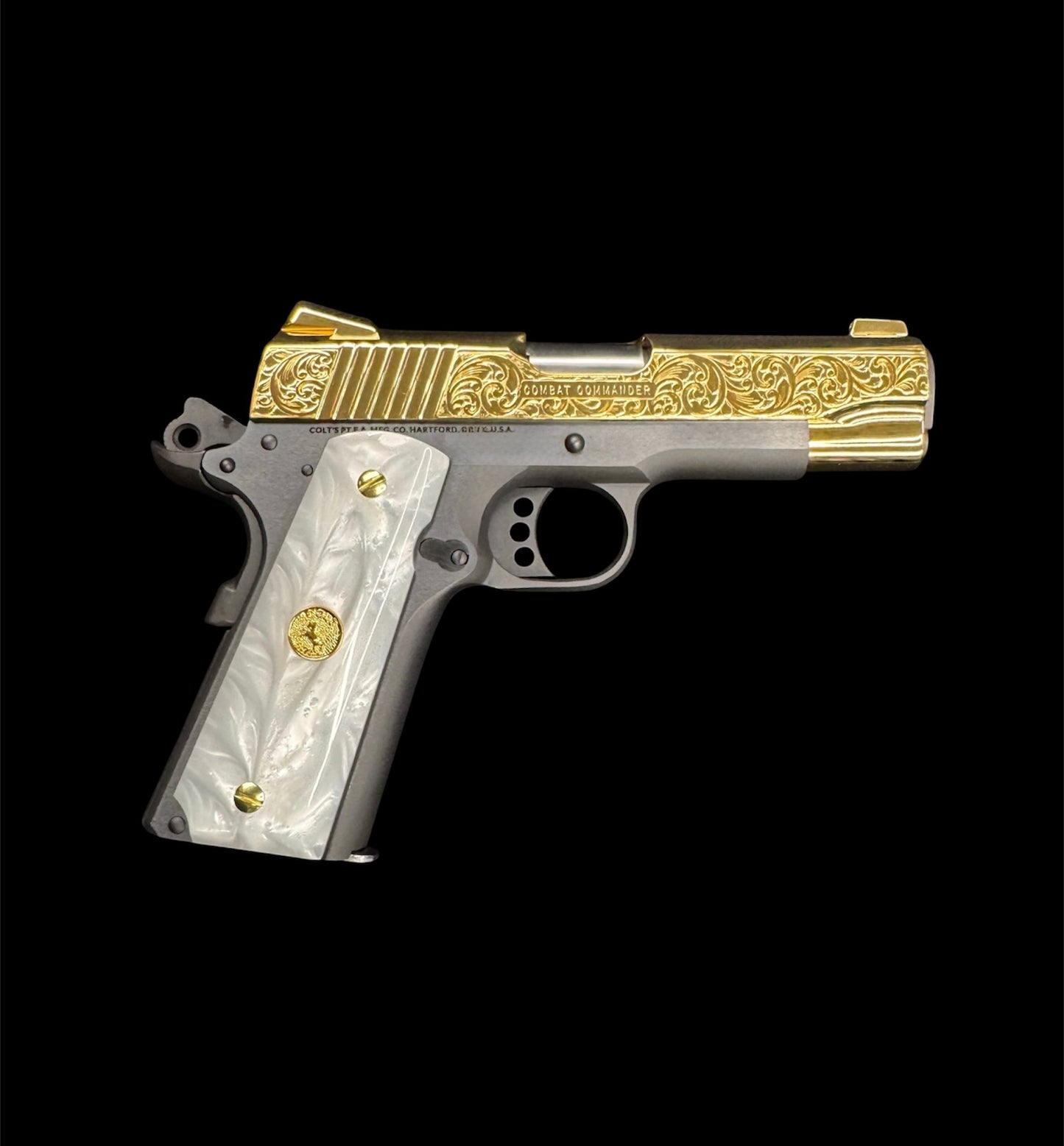 Colt 1911 38 Super Commander Model Scrolls