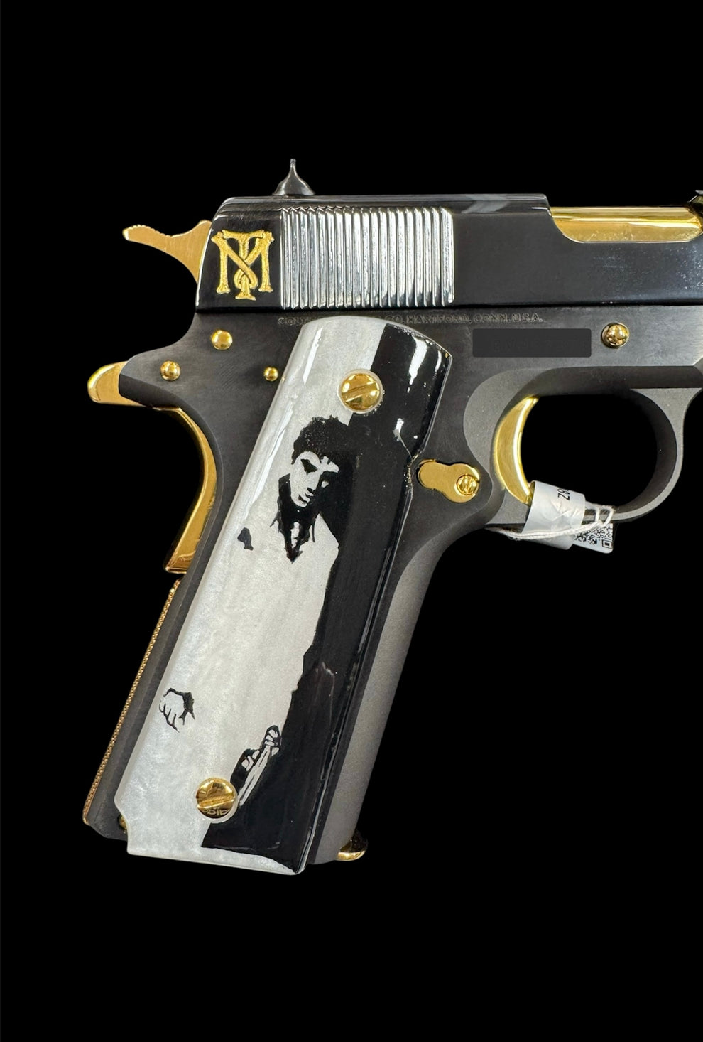Colt 1911 Government 38 Super Blued Scarface – Gold Guns