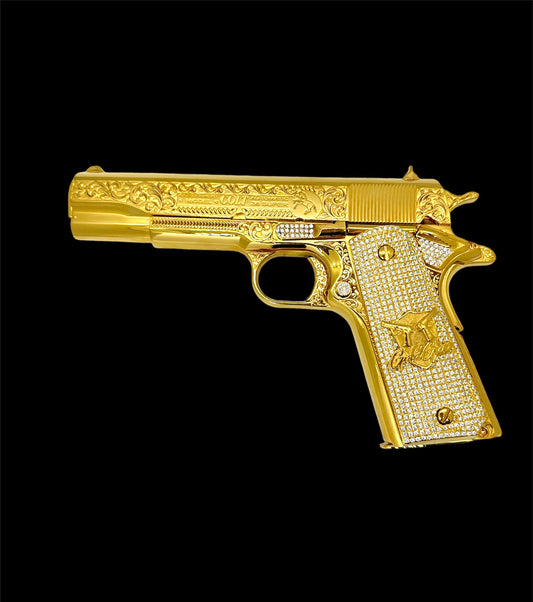 Gold Guns Colt 38 Super (Moissanite Diamond)