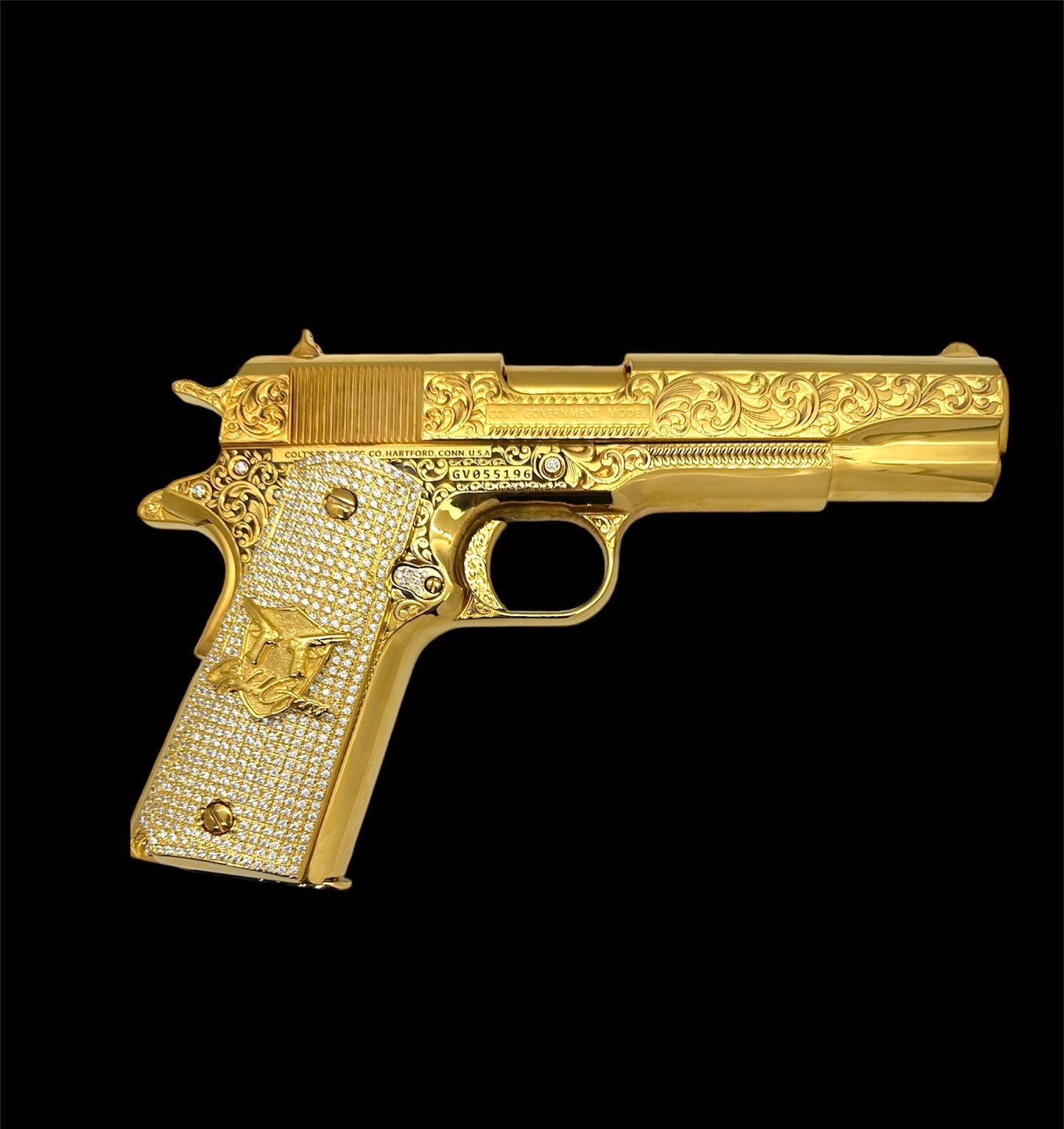 Gold Guns Colt 38 Super (Moissanite Diamond)