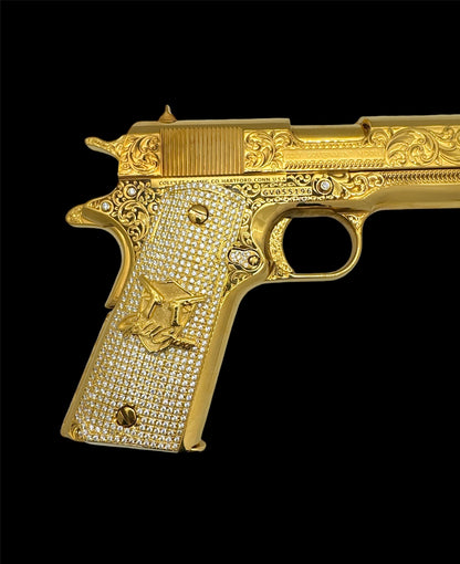 Gold Guns Colt 38 Super (Moissanite Diamond)